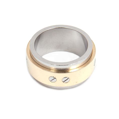 Cartier Mens Love Ring In 18k Yellow Gold Steel Size 10 Cartier