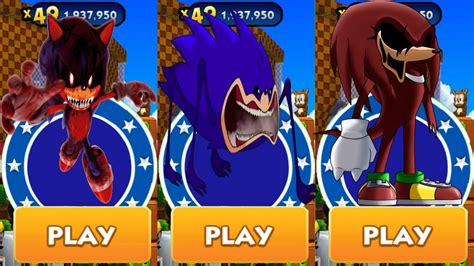 Sonic Dash Knuckles Exe Vs Sonic Exe Vs Chaos Shin Sonic Tapes Vs All