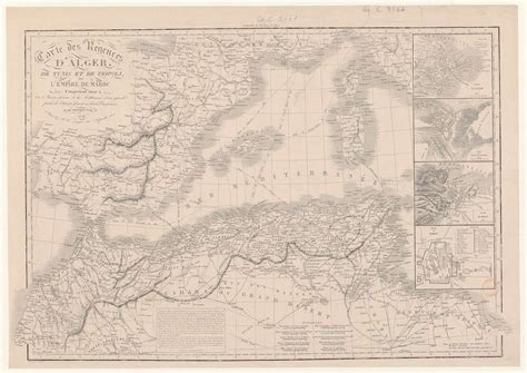 Carte Des R Gences D Alger De Tunis Et De Tripoli Avec L Empire De