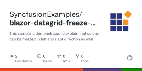 Github Syncfusionexamples Blazor Datagrid Freeze Direction This