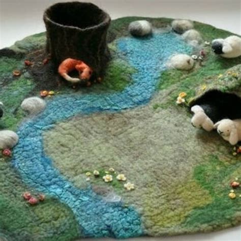 Waldorf Felted Woodland Play Mat Etsy