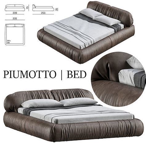 Piumotto Bed Made Out Of Leather 3d Model Cgtrader