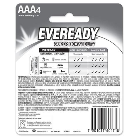 Pila Eveready Carbon Zinc Aaa Blister Unidades V Coppel