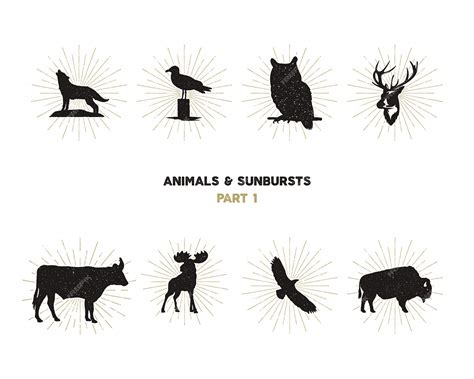 Conjunto De Formas De Animales Salvajes Animales Silueta Vector Premium