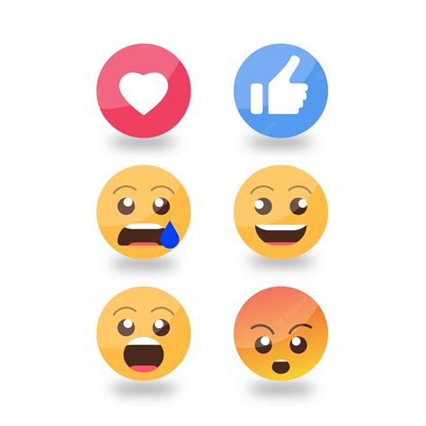 Premium Vector Smiley Emojis Reactions Set