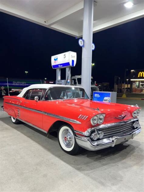 1958 Chevrolet Impala Convertible Red Rwd Automatic Impala Convertible