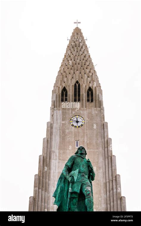 Closeup Of Lutheran Church Of Hallgrimskirkja In Reykjavik Iceland