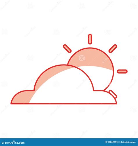 Nuage De Temps Avec L Ic Ne D Isolement Par Soleil Illustration De