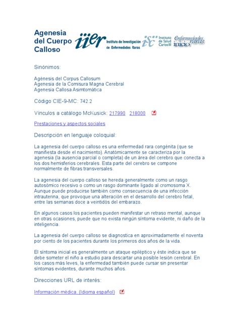Agenesia Del Cuerpo Calloso