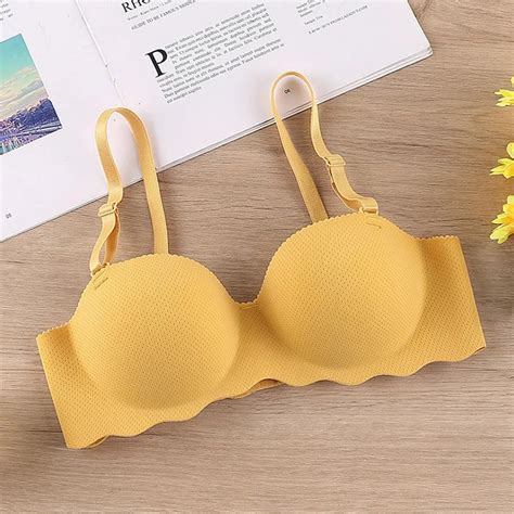 Sexy Bras Push Up Seamless Underwear For Women Solid Color Wireless Lingerie One Piece Gather