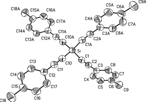 11 Molecular Structure Of Tetra P Tolylethynyl Silane 26d ORTEP