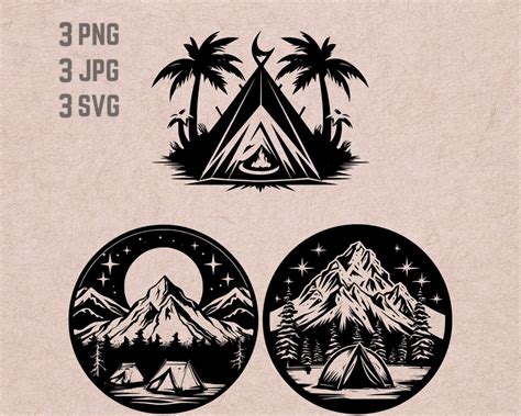 Camping Site SVG Designs, Camping Logo, Tent Vector, Travel PNG ...