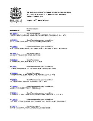 Fillable Online Democracy Rochdale Gov PLANNING APPLICATIONS TO BE