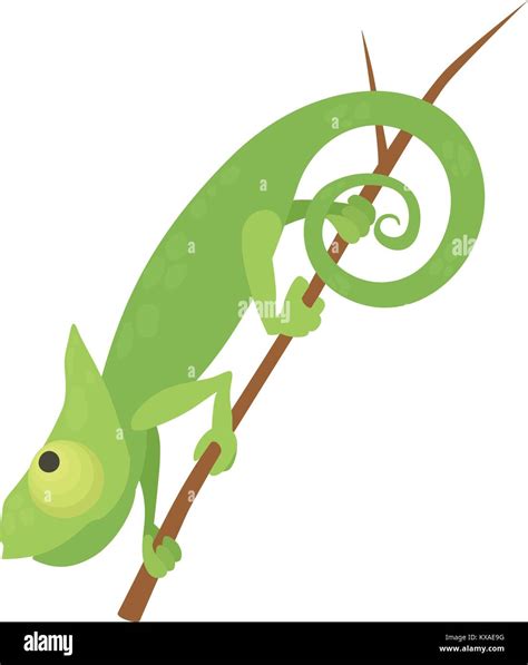 Walking Chameleon Icon Cartoon Style Stock Vector Image Art Alamy