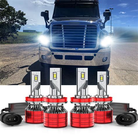 For Freightliner Cascadia 2008 16 Led Headlight Bulbs 2 Sides High Low