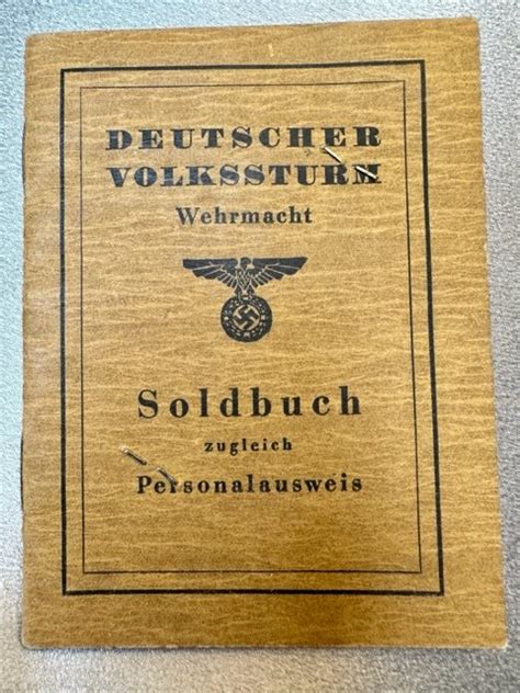 Deutscher Volkssturm Wehrmacht Soldbuch Zugleich Personalausweis