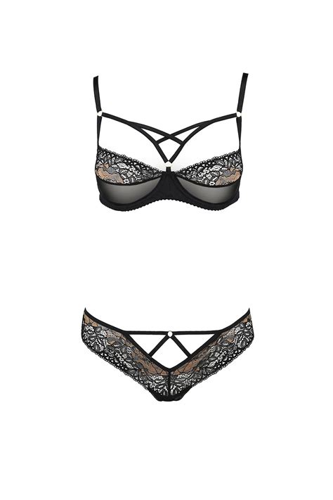 Nocna Komplet Biustonosz Stringi Casmir Divine Bikini Black Sklep