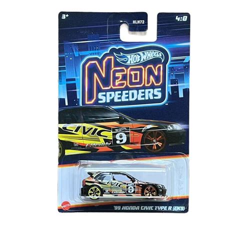 Машинка Hot wheels Неоновые спидеры HONDA CIVIC TYPE R EK Collector Edition Metal