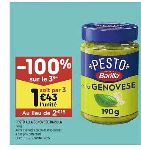 Promo Pesto Alla Genovese Barilla Chez Leader Price