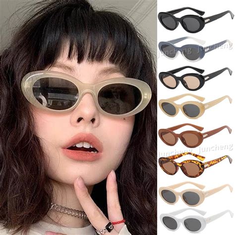 Cod Vintage Small Frame Sunglasses Oval 2022 New Sweet Cool Hot Girls