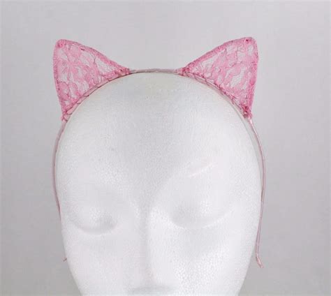 Pink Lace Cat Kitten Ears Headband Hair Band Accessory Kawaii Cosplay Costume Ebay