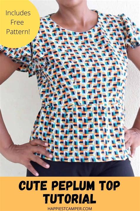 How To Make A Peplum Top With Free Pattern Sewing Womens Tops T Shirt Sewing Pattern Peplum