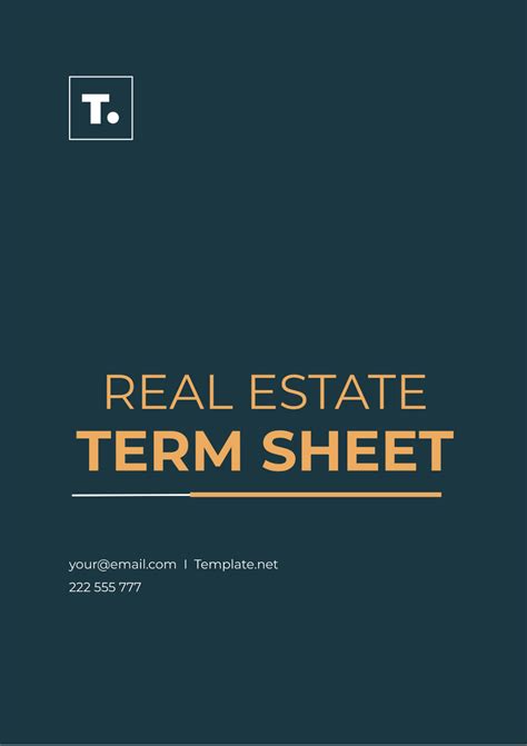 Free Term Sheet Templates And Examples Edit Online And Download