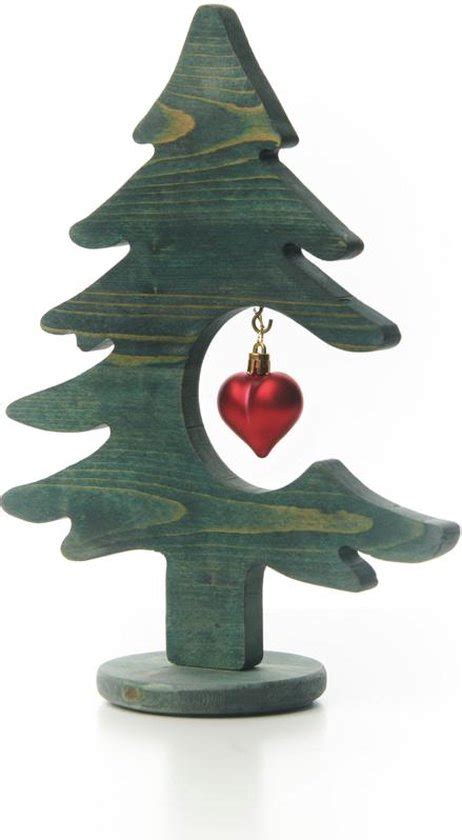 Houten Kerstboom Met Hart Bol