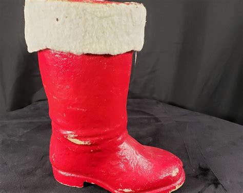 Vintage 10 Paper Mache Santa Boot Etsy