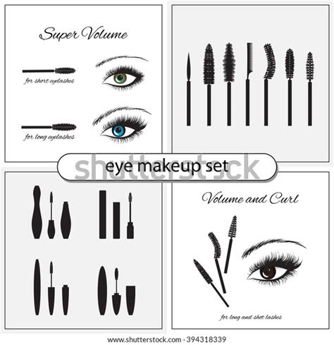 Beautiful Eye Different Mascara Brush Types Stock Vector (Royalty Free ...