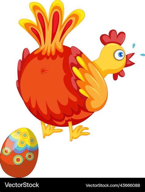 Cute Chicken Laying Eggs Royalty Free Vector Image