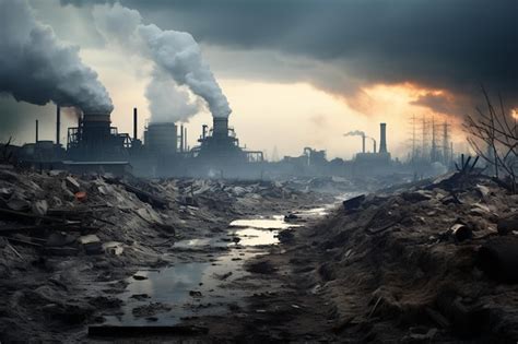 Premium Photo | Illustration of Heavy industry pollution Generative ai