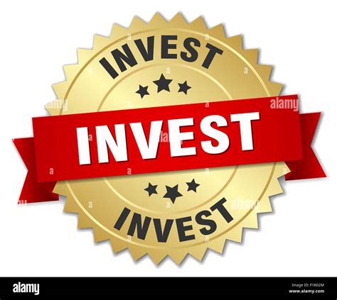 Invest D Gold Badge With Red Ribbon Stock Photo Alamy