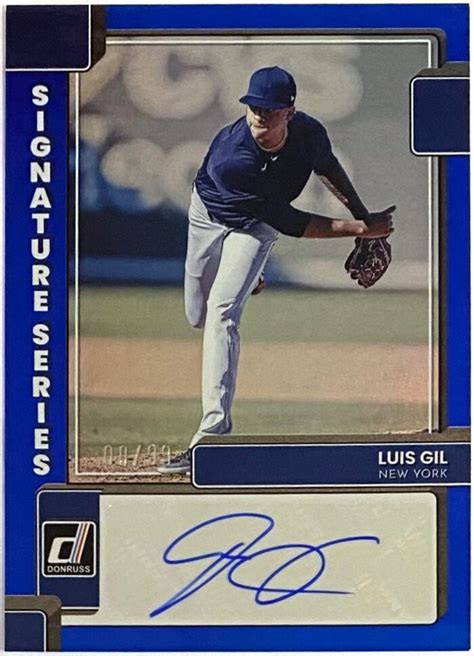 Luis Gil Autographed Panini Donruss Baseball New York Yankees