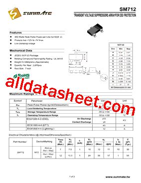 SM712 Datasheet(PDF) - SUNMATE electronic Co., LTD