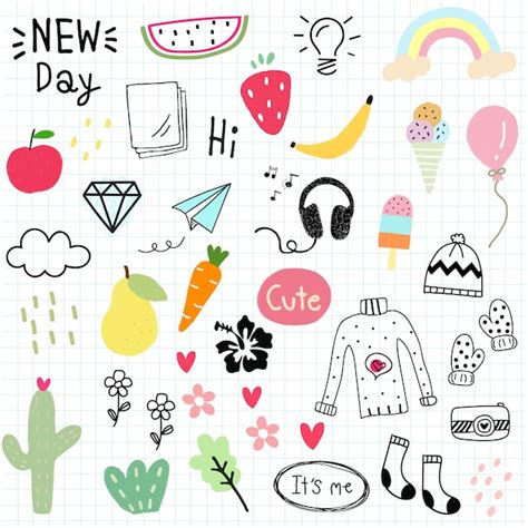 Premium Vector Hand Drawn Doodle Collection Set