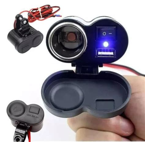 Tomada USB Para Motos 12v Carregador Celular Gps Acendedor KNUP