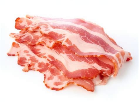 Premium Photo Slices Of Smoked Bacon Isolated On White Background