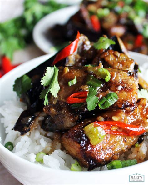 Deep Fried Chinese Eggplant With Spicy Garlic Sauce Recipe Marys Test Kitchen