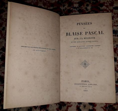 Pensées de Blaise Pascal sur la Religion et sur quelques autres sujets