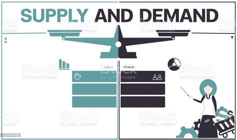 Supply And Demand Infographic Infographic Vector Icons Businesswoman