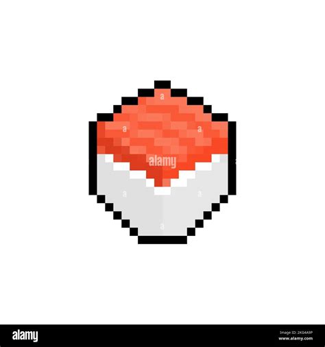 Sushi Pixel Art Isolated Rolls Bit Traditional Japanese Food