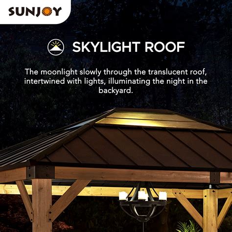 Sunjoy Wooden Hardtop Gazebo For Sale 11x13 For Outdoor Backyard Patio Golden Bull Marketing