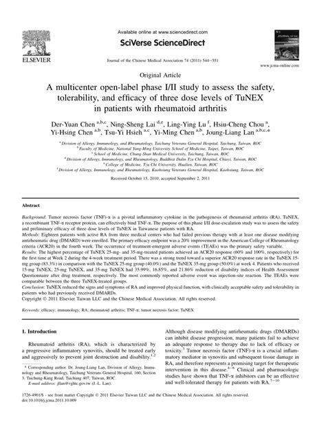 PDF A Multicenter Open Label Phase I II Study To Assess The Safety