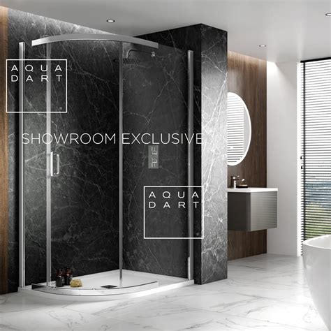 Aquadart Onisa 8 Polished Silver Single Door Quadrant Shower Enclosure