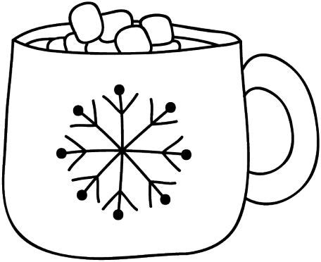 Hot Cocoa Doodle Template Template Winterpret Krijtbord Raam