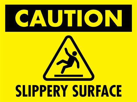 Caution Slippery Surface Sign New Signs