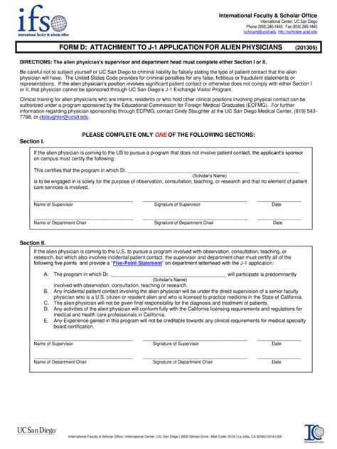 Fillable Online Icenter Ucsd Form D International Center Uc San