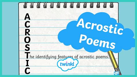 Acrostic Poems Explained Youtube