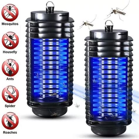 X2 Lampara Mata Insectos Electrico Uv Mosquitos Zancudos Color Negro